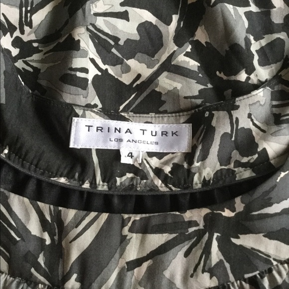Trina Turk Black Gray Silk Mu Mu Style Dress 4 - Picture 3 of 3